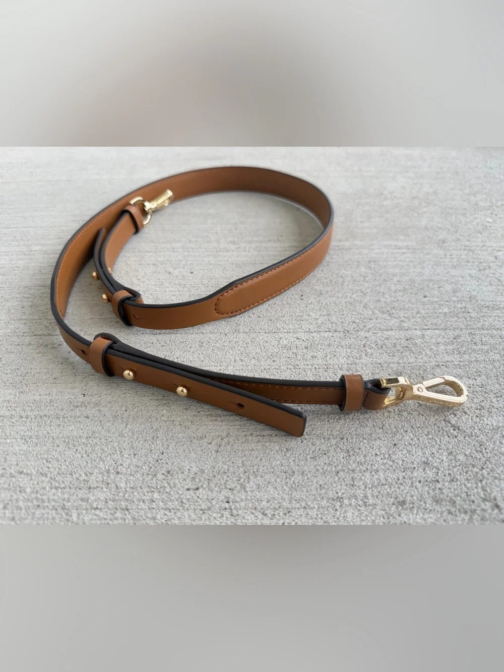 Michael Kors Adjustable Leather Shoulder Crossbody Replacement Strap Brown Gold